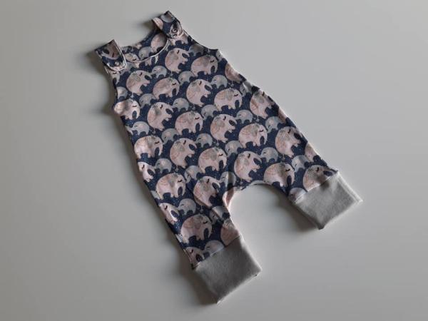 Strampler Elefanten Dunkelblau  2